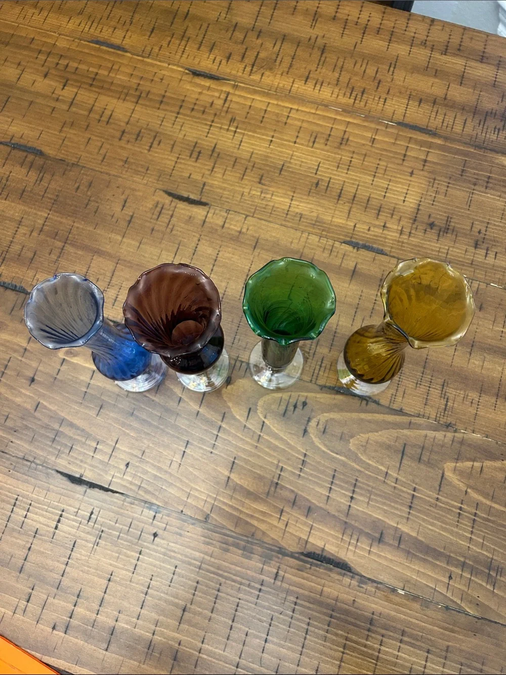 Landmark de signs Glass Bud Vases - Blue, Brown, Green, Yellow